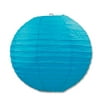 Beistle Club Pack of 18 Festive Bright Teal Hanging Paper Lanterns 9.5"