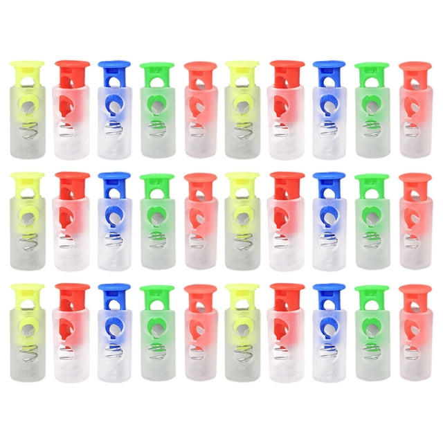 MasteelfCA 30pcs Spring Fasteners Button Plastic Matching Color Adjustable Buckles Rope Buckles for Clothing (Mixed Color)