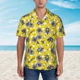 thumbnail image 2 of Xecao Honeybee print Hawaiian shirt - a stylish short-sleeve button-down for men, perfect for casual beach and tropical outings., 2 of 9