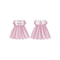 thumbnail image 2 of BemeyourBBs Toddler Baby Girl Easter Dress Outfit Baby Christening Clothes God is Good All The Time Letter Short Sleeve Sailor Collar Floral Embroidery A-Line Dress Plaid Spring Summer Casual Dress, 2 of 9