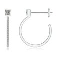 thumbnail image 2 of ANGARA Natural Princess & Diamond Hoop Earrings in 14K White Gold for Women (Size-2.7mm| Color-K| Clarity-I3) | April Birthstone, Anniversary, Jewelry Gift for Women | Natural Diamond Earrings, 2 of 8