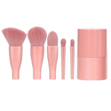 Coshine 6-in-1 Reise-Make-up-Pinsel Set Mit Spiegel – Vegan, Tragbar, In Halterung (grün)