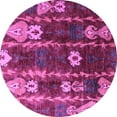 thumbnail image 1 of Ahgly Company Indoor Round Abstract Purple Modern Area Rugs, 3' Round, 1 of 4