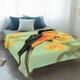 thumbnail image 4 of Yellow Sage Green Floral Blanket Soft Cozy Warm Twin Blanket for Bed, Plush Fuzzy Flannel Fleece Blankets for Sofa, Vintage Summer Bird Botanical Throw Blankets for Couch, Gifts for Men, 60"x80", 4 of 9