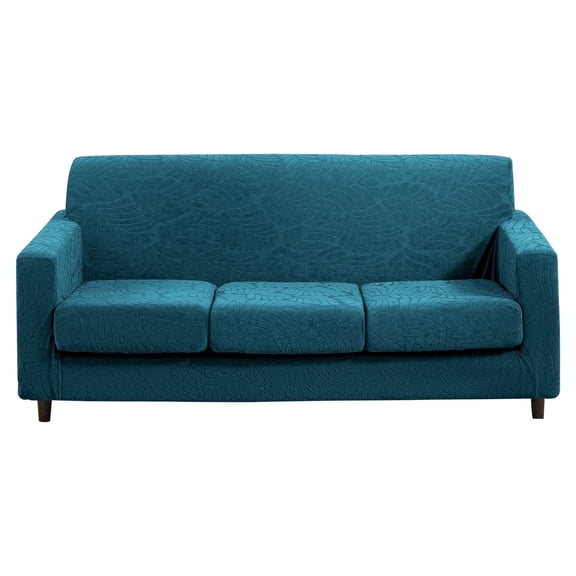 4 Piece High Stretch Sofa Slipcover Furniture Protector Form Fit Luxury Thick Sofa Cover for 3 Cushion Couch, Machine Washable