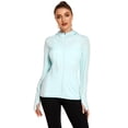 thumbnail image 4 of Pinspark Women's UPF 50+ Sun Protection Hoodie Jacket Cooling Long Sleeve Athletic Running Shirt Lightweight Full Zip Workout Top for Hiking Travel, 4 of 6