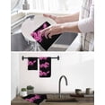 thumbnail image 5 of Dragon Flames Kitchen Dish Towels for Drying Dishes Set of 3, Purple Dragons Abstract Modern Art Waffle Weave Microfiber Hand Tea Bathroom Towels Quick Dry & Absorbent Towel 15.7x23.6, 5 of 7