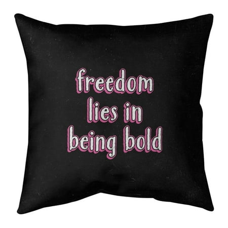 UPC: 0670507573323 | ArtVerse Quotes Be Bold Inspirational Quote Chalkboard Style Pillow (w/Rmv Insert)-Spun Poly 14 x 14 Medium