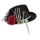thumbnail image 3 of Sombrero de copa Steampunk jinwen con Mano de esqueleto flor y engranajes, 3 of 8
