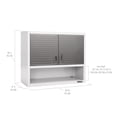thumbnail image 6 of Seville Classics UltraHD® Double Door Lockable Wall Cabinet with Open Shelf, 36" W x 12" D x 30" H, White, 6 of 8