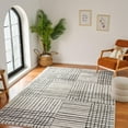 thumbnail image 6 of 8' X 11' Cream and Black Abstract Distressed Area Rug, 6 of 10