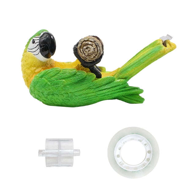 WLOELOEW Parrot Tape Dispenser Cute Animal Design Desktop Resin Holder For Office Home Use Ornamental Functional Decor