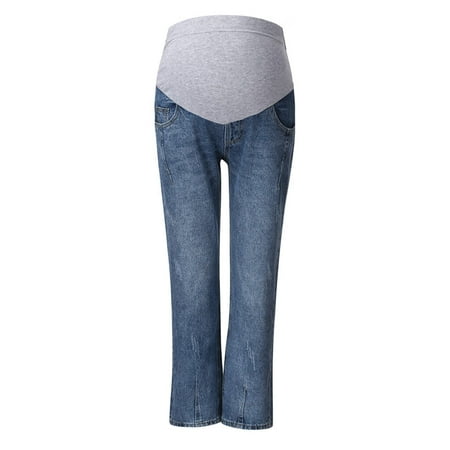 

Tangnade Pregnant Woman Jeans Maternity Pants Trousers Nursing Prop Belly Legging Maternity pants