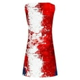 thumbnail image 4 of Save On 4Th of July Patriotic Dress for Women Elastic High Waist Sundress American Flag Printed Sun-Dress Scooped Neck Hollow Out Sleeveless Midi Dress Baggy Boho Dresses Holiday Party Clothes, 4 of 4