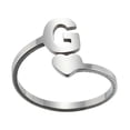 thumbnail image 2 of Xihbxyly Anillos de Moda, Anillos Abiertos Ajustables de Acero Inoxidable, Elegante Diseño de 26 Letras Inglesas, Accesorio de Joyería Llamativo, Ideal para Bodas, Fiestas, Compromisos y Banquetes, R, 2 of 2