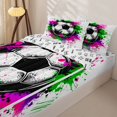thumbnail image 3 of Homewish Soccer Football Game Zipper Twin Comforter Sets with Fitted Sheet and 2 Pillowcases,Kids Sport Theme Zipper Bedding Set For Ball Lovers,Reversible,4 Pieces, 3 of 7