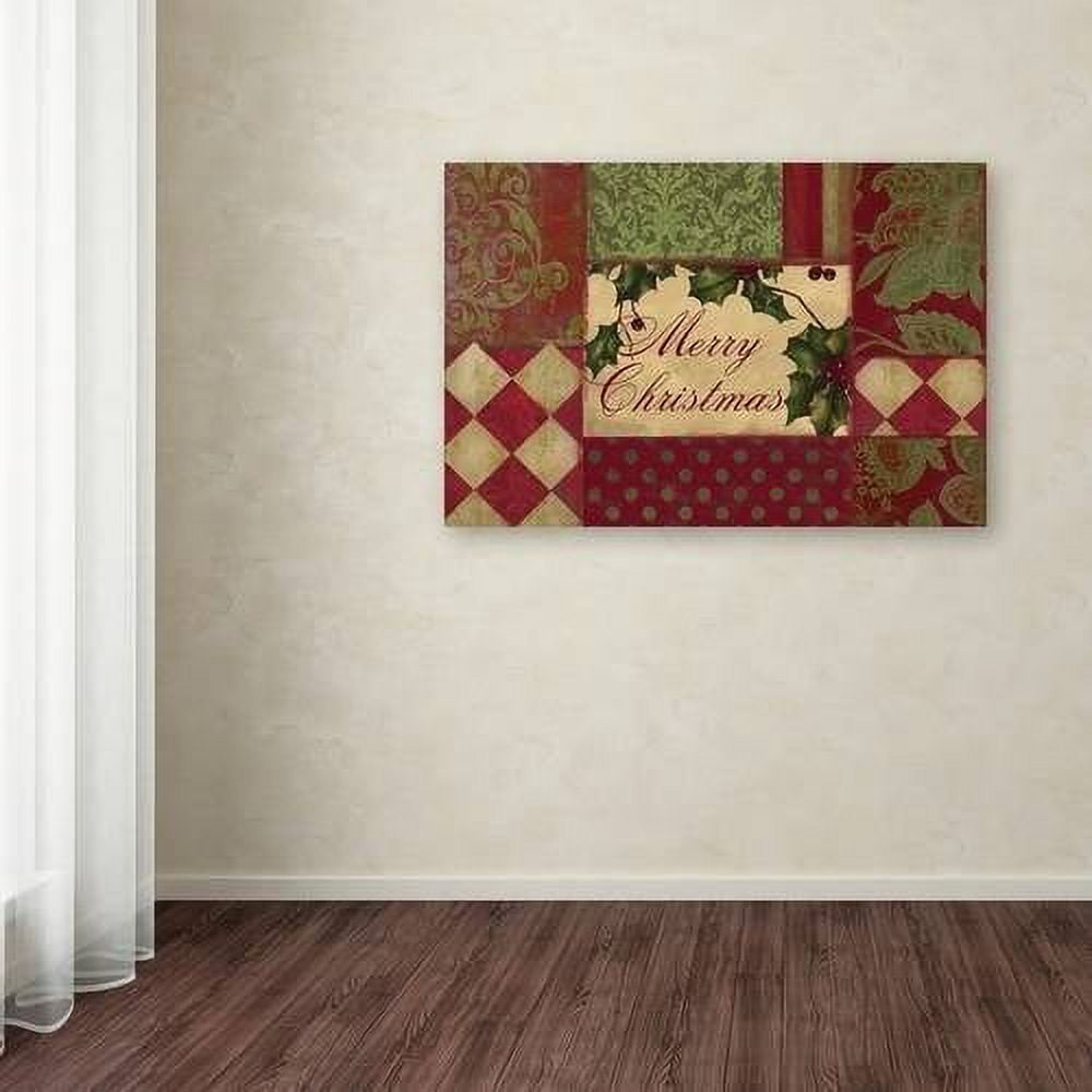 Trademark Fine Art "Merry Christmas Patchwork I" Canvas Art by Color Bakery