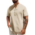 thumbnail image 2 of pstuiky Camisas de manga larga de invierno para hombre, Camisas de manga larga con cuello alto y botones sólidos para hombre Tops casuales para hombres m, 2 of 8