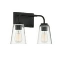 thumbnail image 5 of Trade Winds Lighting 2-Light Bathroom Vanity Light In Matte Black, 5 of 6