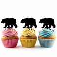 thumbnail image 1 of Bear Silhouette Acrylic Cupcake Toppers 12 pcs, 1 of 2