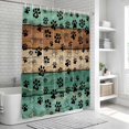 thumbnail image 6 of Teal Green Brown Bathroom Shower Curtains with 12 Hooks Polyester Waterproof Shower Curtain for Stalls and Bathtubs Farmhouse Dog Paw Vintage Decorative Bathroom Privacy Curtain 36x72 Inches, 6 of 8
