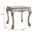 thumbnail image 4 of JERFIT Vintage Bone White End Table with Floral Carving, Traditional Square Side Table for Living Room, 4 of 5
