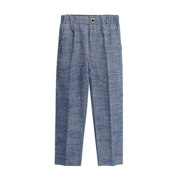 KYAIGUO Boys' Flat Front Dress Pants Side & Back Pockets Spring Lightweight Boys' Uniform Chino Pants Sized 1-14T