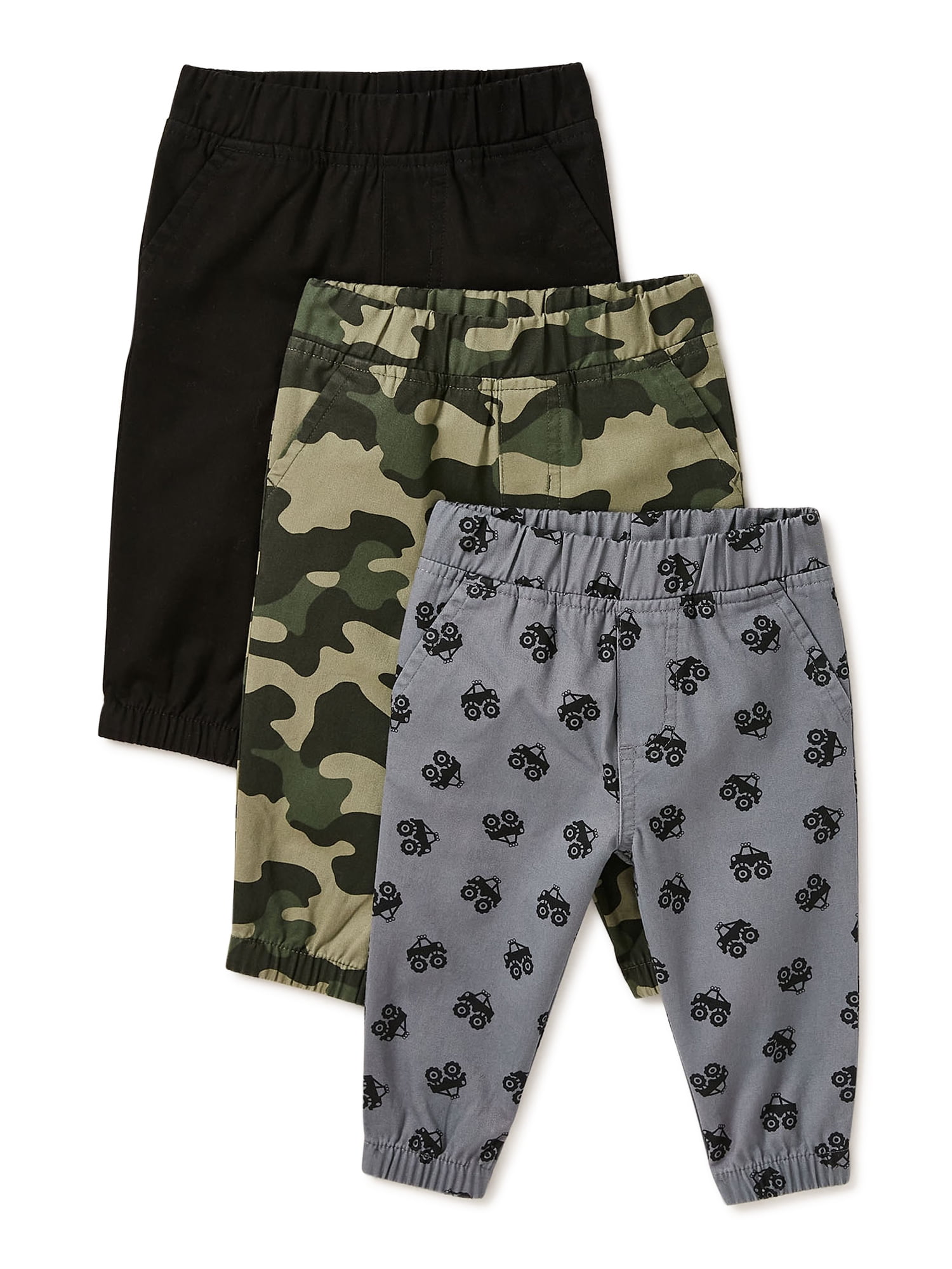 Garanimals Baby Boy Twill Joggers Multipack Set, 3Piece, Sizes 0/3M