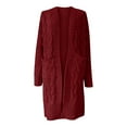 thumbnail image 4 of Ziloco Cardigan Fall Cardigans For Women Women's Knitwear Loose Mid-length Irregular Lapel Sweater Cardigan,Red,L, 4 of 6