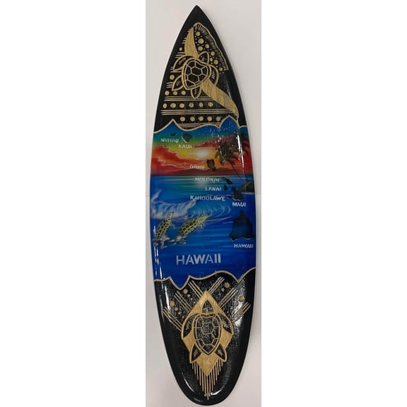 Hand Carved Surfboard Wall Hanging Decoration Design (Size: 20 Inches)