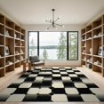 thumbnail image 2 of ODIKA 9'x12' Washable Area Rug Low Pile, Flatwoven, Checkered Tone Gradient Checkerboard Repeating Motif Entry Music for Great Room, Indoor Concept, Large Living, 2 of 7