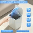 thumbnail image 6 of Cshidworld Automatic Bathroom Trash Can with Lid, Large Capacity Touchless Trash Bin, Smart Plastic Garbage Can White Wastebasket for Bedroom, Bathroom, Office, Living Room, Toilet, RV, 6 of 7