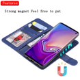 thumbnail image 6 of Galaxy S10 Case Wallet, S10 Case, Allytech Premium Leather Flip Case Cover & Card Slots Pocket, Wrist Design Detachable Slim Case for Samsung Galaxy S10 (Blue), 6 of 8
