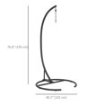 thumbnail image 2 of Support de Chaise Hamac Robuste avec Base Ronde, Capacité de 330 Lb, Cadre de Balançoire en Acier en Forme de C Rotatif à 360° pour Salon Intérieur Ou Terrasse Extérieure, Jardin et Véranda, Noir, 2 of 4
