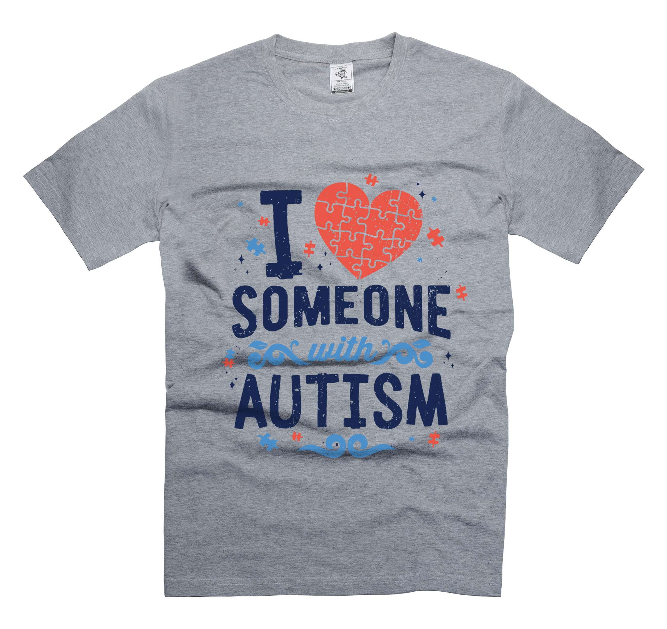 I Love Someone With Autism T-Shirt Autism Awareness Tee Autism Gift Tee Autistic Gift Ideas Shirt (XX-Large Navy Blue)