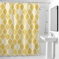 thumbnail image 2 of Yellow Morocco Textures Shower Curtain, Striped Plaid Watercolors Abstract Waterproof Shower Curtain Set with 12 Hooks Lightweight Bath Curtains Fabric Bathroom Decor 36x72 Inches, 2 of 9