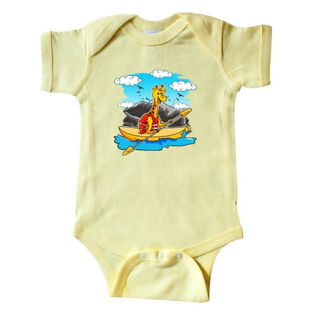 

Inktastic Kayaking Kids Giraffe Kayak Gift Baby Boy or Baby Girl Bodysuit