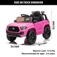 thumbnail image 6 of BTMWAY Pink 12V Toyota Tacoma Powered Ride-On Car with LED Lights, 6 of 12