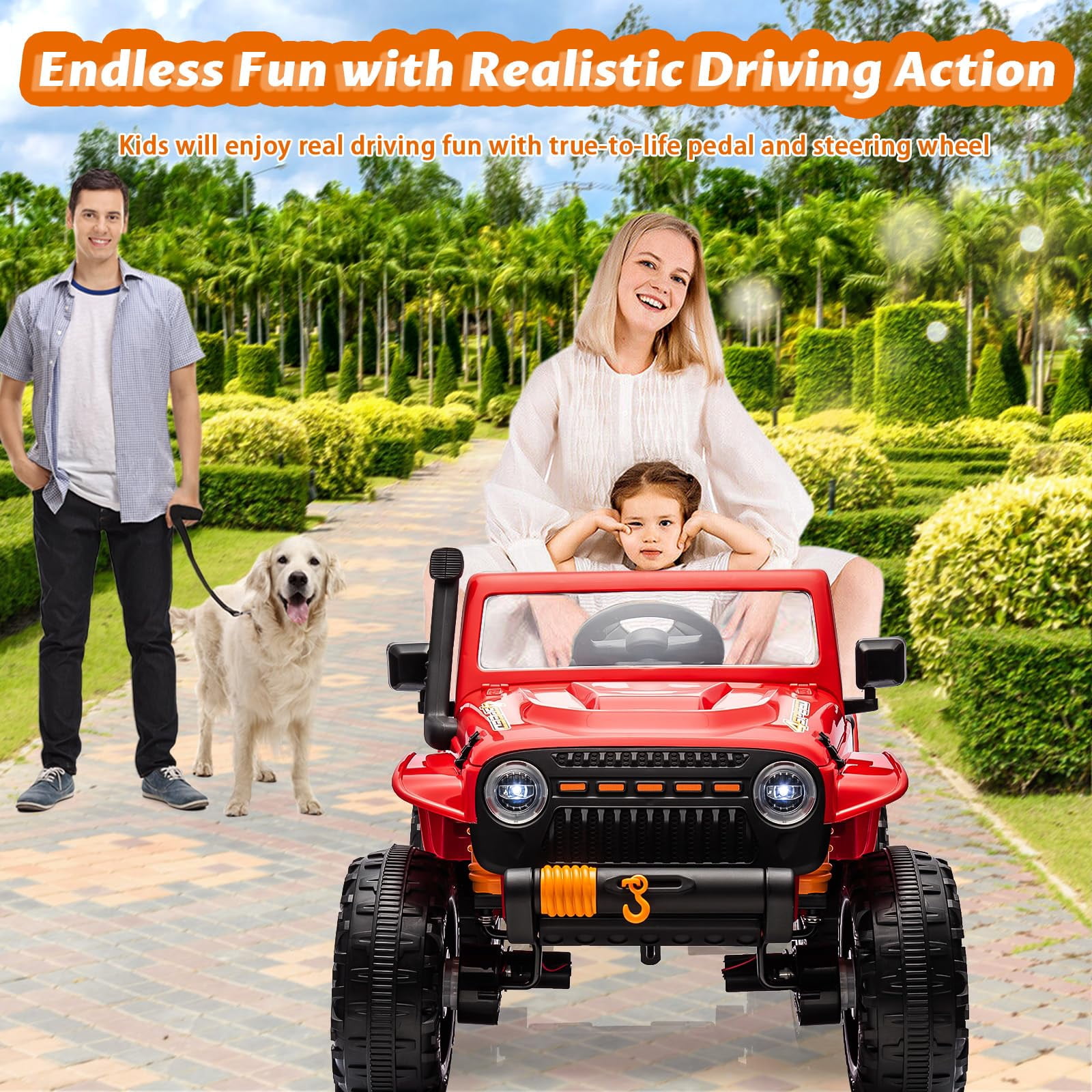 Juiluna Electric Kids 24 V Powered Ride-Ons, Red, 63.8 lb