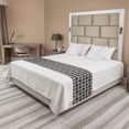 thumbnail image 1 of Geometric Bed Runner, Monochrome Lattice Pattern with Rhombuses and Crossing Lines Print, Decorative Accent Bedding Scarf for Hotels Homes and Guestrooms, Queen, Charcoal Grey Eggshell, by Ambesonne, 1 of 2
