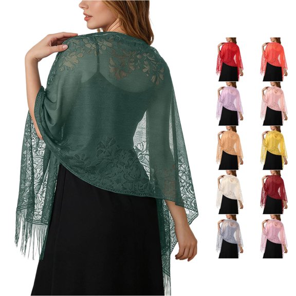 LIUYUNNN Dress Shawl with Sleeves Elegant Lace Shawl Wrap For Wedding Bride Bridesmaid Evening Dress Cheongsam And Party Banquet, One Size