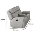 thumbnail image 5 of Cobe Manual Recliner Loveseat- 41 Inch- Center Console- Grain Gray Leather, 5 of 6