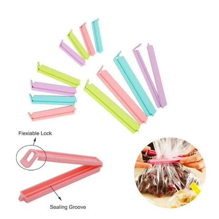 

Liveday 12Pcs/Set Food Bag Sealing Clips Kitchen Food Preservation Snack Bag Clamp