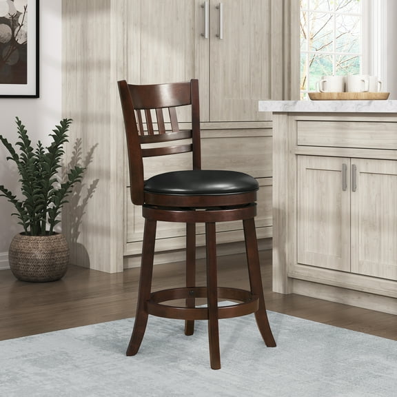 OakvillePark Odelia Lattice Back Swivel Barstool, Counter Height, Cherry