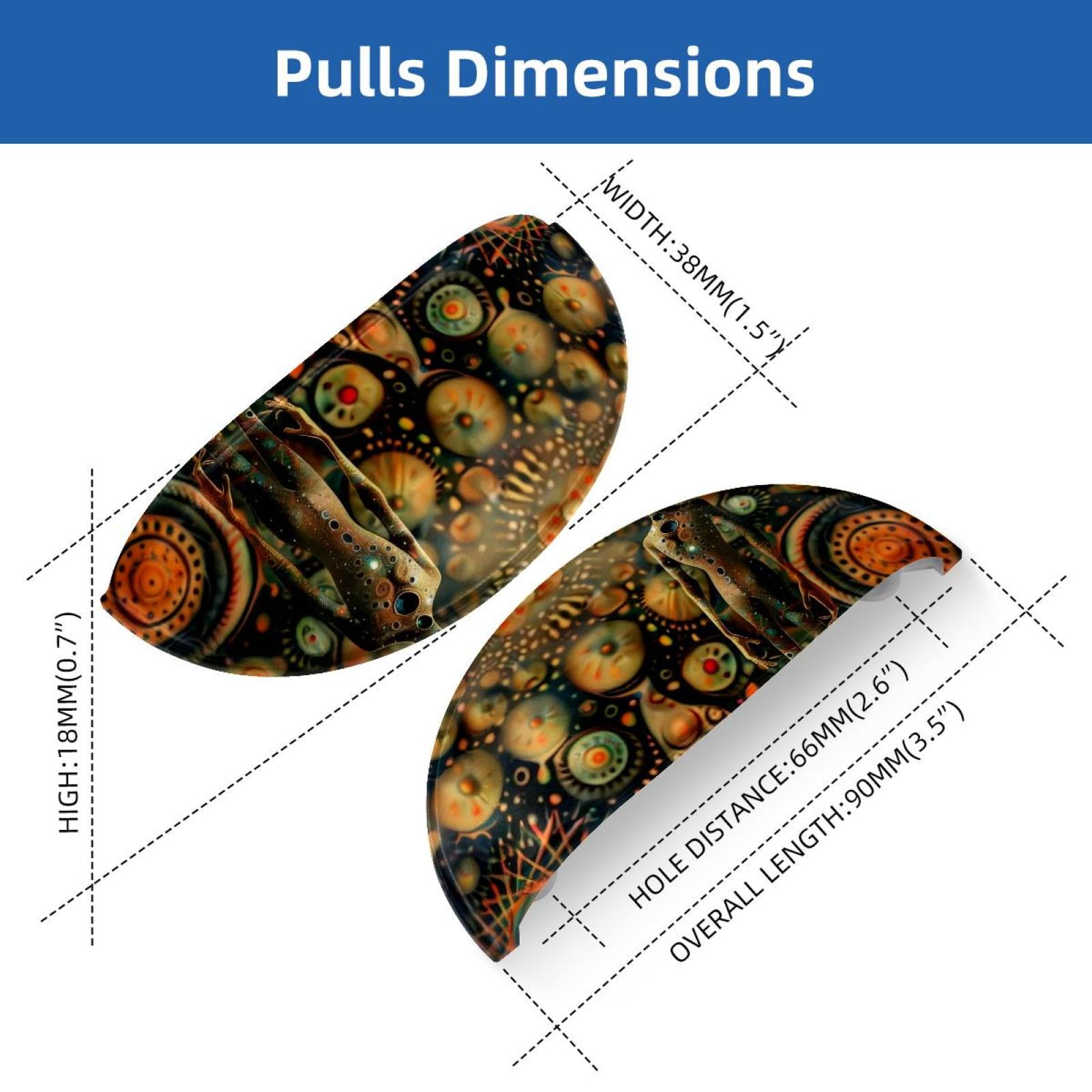 PhooArto 6 Pcs Cup Drawer Pulls, Alien and Colors Floral Shell Shape Handles Cabinet Knobs for Dresser Cupboard Closet Wardrobe with Screws