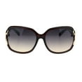 thumbnail image 2 of Womens Elegant Slick Rectangular Oversize Butterfly Plastic Fashion Sunglasses Brown Gold Brown, 2 of 3