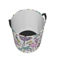 thumbnail image 3 of Daiia Summer with Flamingo Round Laundry Basket with Handles Thickened Waterproof Circular hamper,Dirty Clothes Storage Basket for Bedroom,Bathroom,College Dorm-Medium, 3 of 8