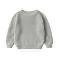 thumbnail image 2 of Toddler Boys Sweaters Size 4-5 Years Knit Blouse Pullover Warm Crew Neck Long Sleeve Fall Winter 1 Grey Kids Clothing, 2 of 2