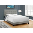 thumbnail image 1 of Monarch Specialties Bed, Full Size, Platform, Bedroom, Frame, Upholstered, Linen Look, Wood Legs, Grey, Transitional, 1 of 3