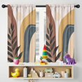 thumbnail image 5 of Blackout Kids Curtains,Brown Boho Geometric and Plant Pattern Childrens Insulated Curtains Set Of 2,Bedroom Essentials,Toddler Room Decor 42x54in(106x137cm), 5 of 5